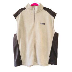 Columbia Steens Mountain™ Fleece Vest Mens  XXL Beige & Brown Zip-Up Outdoor